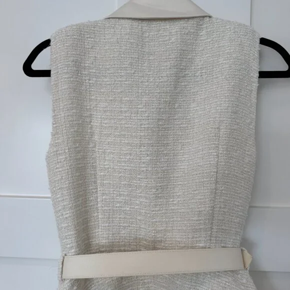 Self-Portrait Lace-Trimmed Bouclé & Chiffon Midi Dress – Size 2 - Picture 14 of 16